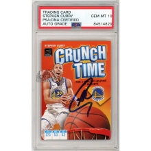 Stephen Curry 2019-20 Panini Donruss Autographed Crunch Time Card #12- PSA/DNA 10