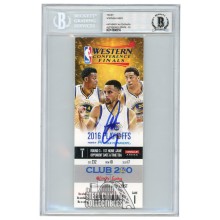 Stephen Curry Autographed 2016 NBA WCF Game I Ticket BAS 10