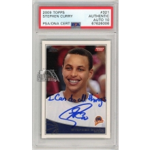 Stephen Curry 2009-10 Topps Autograph "I can do all things" Rookie Card #321 PSA Authentic PSA/DNA 10