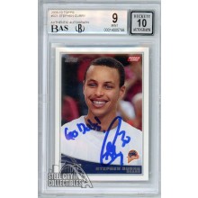 Stephen Curry 2009-10 Topps Autograph "Go Dubs!" Rookie Card #321 BGS 9 BAS 10