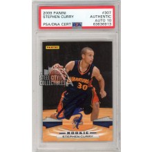 Stephen Curry 2009-10 Panini Autograph Rookie Card #307 PSA Authentic PSA/DNA 10