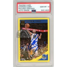 Stephen Curry 2018-19 Panini Donruss Yellow Autograph Card #2 PSA/DNA 10