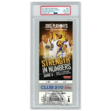 Stephen Curry Autographed 2015 NBA Playoffs Round 1 Game 1 Ticket PSA 8 PSA/DNA Authentic