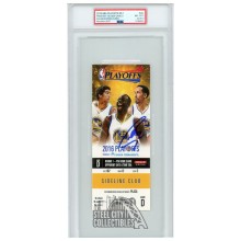 Stephen Curry Autographed 2016 NBA Playoffs Round 1 Game D Ticket PSA 8 PSA/DNA 9