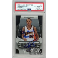 Stephen Curry 2009-10 Panini Certified Potential Autograph "Baby Faced Assassin" Rookie Card #27 220/500 PSA Authentic PSA/DNA 10