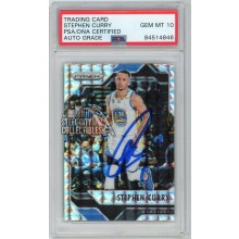 Stephen Curry 2016-17 Panini Prizm Mosaic Autograph Card #81 PSA/DNA 10
