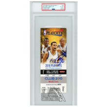 Stephen Curry Autographed 2016 NBA Playoffs Round 2 Game 1 Ticket PSA 6 PSA/DNA 9
