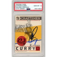 Stephen Curry 2019-20 Panini Donruss Craftsmen Autograph Card #10 PSA/DNA 10
