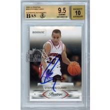 Stephen Curry 2009-10 Panini Prestige Autograph Rookie Card #230 BGS 9.5 AUTO 10