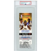 Stephen Curry Autographed 2016 NBA WCF Round 3 Game 7 Ticket PSA 6 PSA/DNA 9