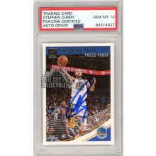 Stephen Curry 2018-19 Panini Donruss Press Proof Autograph Card #2 33/349 PSA/DNA 10