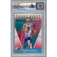 Stephen Curry 2018-19 Panini Donruss Court Kings Press Proof Autograph Card #21 BAS 10