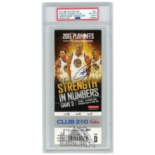 Stephen Curry Autographed 2015 NBA Playoffs Round 1 Game D Ticket PSA 8 PSA/DNA 8