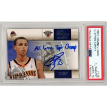 Stephen Curry 2009-10 Panini Studio Autograph "All Time 3pt Champ" Rookie Card #129 PSA Authentic PSA/DNA 10