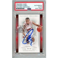 Stephen Curry 2015-16 Panini National Treasures Collegiate Autograph Card #93 44/99 PSA/DNA
