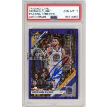 Stephen Curry 2019-20 Panini Donruss Optic Purple Shock Autograph Card #8 PSA/DNA 10