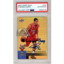 Stephen Curry 2009-10 Upper Deck Autograph "All Time 3pt Champ" Rookie Card #234 PSA/DNA