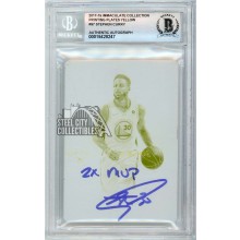 Stephen Curry 2017-18 Panini Immaculate Autograph "2x MVP" Printing Plate Card #97 1/1 BAS 10
