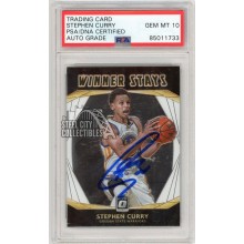 Stephen Curry 2020-21 Panini Donruss Optic Winner Stays Autograph Card #3 PSA/DNA 10