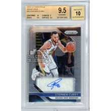 Stephen Curry 2018-19 Panini Prizm Autograph Card #S-SCY BGS 9.5
