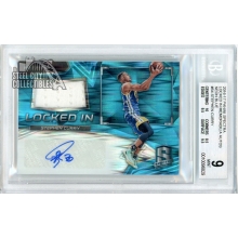 Stephen Curry 2016-17 Panini Spectra Neon Blue Jersey Autograph Card #54 27/99 BGS 9
