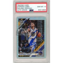 Stephen Curry 2019-20 Panini Donruss Optic Holo Autograph Card #8 PSA/DNA 10
