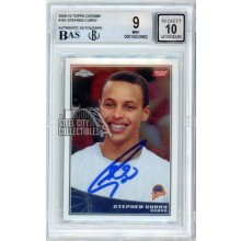 Stephen Curry 2009-10 Topps Chrome Autograph Rookie Card #101 /999 BGS 9 BAS 10