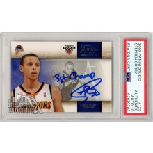 Stephen Curry 2009-10 Panini Studio Autograph "3pt Champ" Rookie Card #129 PSA Authentic PSA/DNA 10