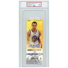 Stephen Curry Autographed 2013 NBA Playoffs Round 1 Game 3 Ticket PSA Authentic PSA/DNA 9