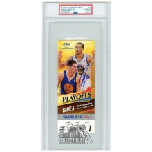 Stephen Curry Autographed 2014 NBA Playoffs Round 1 Game 3 Ticket PSA Authentic PSA/DNA 9
