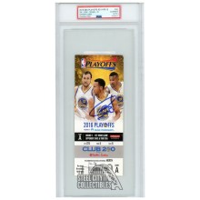 Stephen Curry Autographed 2016 NBA Playoffs Round 1 Game 1 Ticket PSA Authentic PSA/DNA 9