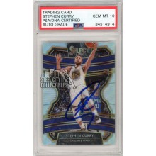 Stephen Curry 2019-20 Panini Select Silver Autograph Card #91 PSA/DNA 10