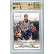 Stephen Curry 2009-10 Panini Prestige Autograph Rookie Card #207 BGS 9.5 AUTO 10