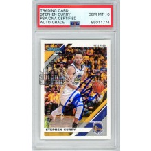 Stephen Curry 2019-20 Panini Donruss Press Proof Autograph Card #64 71/349 PSA/DNA 10