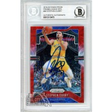 Stephen Curry 2019-20 Panini Prizm Choice Red Autograph Card #98 19/88 BAS