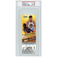 Stephen Curry Autographed 2014 NBA WCF Game K Ticket PSA/DNA