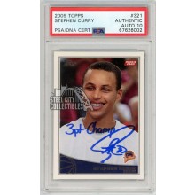 Stephen Curry 2009-10 Topps Autograph "3pt Champ" Rookie Card #321 PSA Authentic PSA/DNA 10