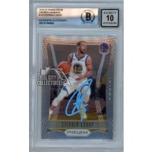 Stephen Curry 2020-21 Panini Prizm Flashback Autograph Card #10 BAS 10 (Blue)