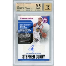 Stephen Curry 2017-18 Panini Chronicles Pink Autograph Card #CA-SCR 8/25 BGS 9.5