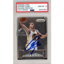 Stephen Curry 2013-14 Panini Prizm Dominance Autograph Card #13 PSA/DNA 10
