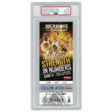 Stephen Curry Autographed 2015 NBA Playoffs Round 2 Game H PSA 8 PSA/DNA Authentic