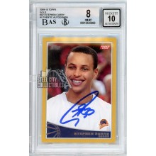 Stephen Curry 2009-10 Topps Gold Autograph Rookie Card #321 /2009 BGS 8 BAS 10