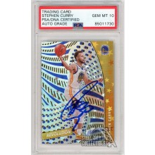 Stephen Curry 2020-21 Panini Revolution Astro Autograph Card #90 PSA/DNA 10