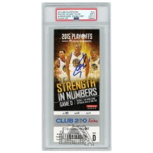 Stephen Curry Autographed 2015 NBA Playoffs Round 1 Game D Ticket PSA 9 PSA/DNA 10