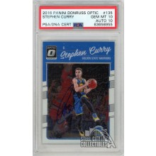 Stephen Curry 2016 Panini Donruss Optic Autograph Card #135 PSA 10 AUTO 10