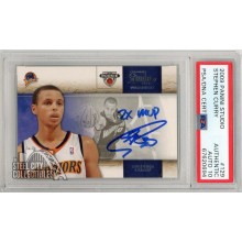 Stephen Curry 2009-10 Panini Studio Autograph "2x MVP" Rookie Card #129 PSA Authentic PSA/DNA 10