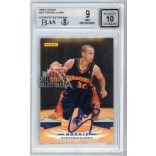 Stephen Curry 2009-10 Panini Autograph Rookie Card #307 BGS 9 BAS 10