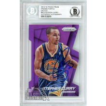 Stephen Curry 2014-15 Panini Prizm Purple DIe-Cut Autograph Card #92 18/139 BAS