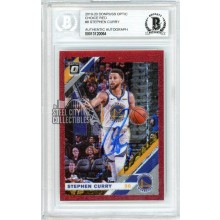 Stephen Curry 2019-20 Panini Donruss Optic Choice Red Autograph Card #8 35/88 BAS
