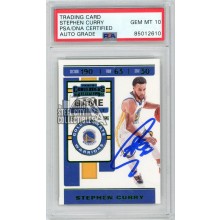 Stephen Curry 2019-20 Panini Contenders Game Ticket Green Autograph Card #92 PSA/DNA 10